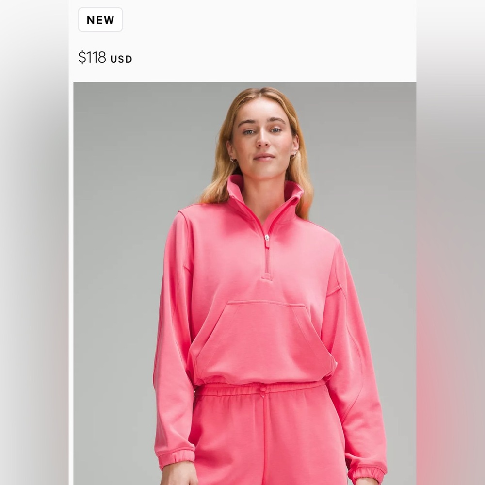 NEW WITH TAGS| Brushed Softstreme Half Zip| Glaze Pink| New release | Never worn